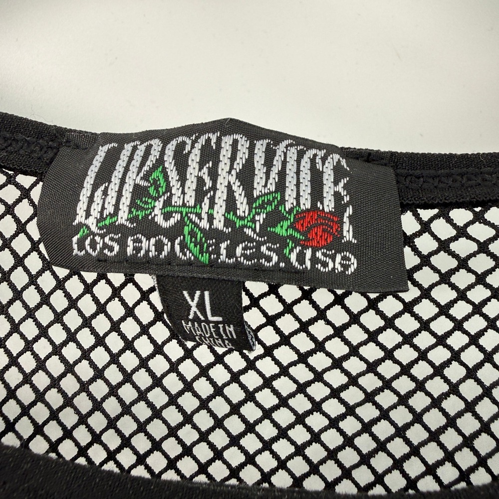 Lip Service Mesh Long Sleeve Top Womens XL Black LS-148 Goth Punk Y2K Rave - Picture 2 of 7